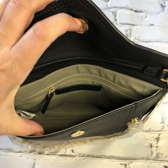 𝅺NWT Danielle Nicole Nora Black Leather Bag - Picture 6 of 8